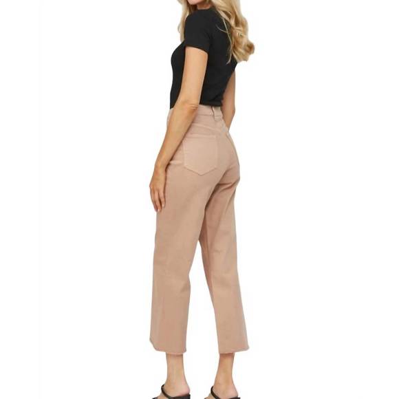NEW MICA DENIM chromatic high rise crop jean in brown sugar - Picture 4 of 5